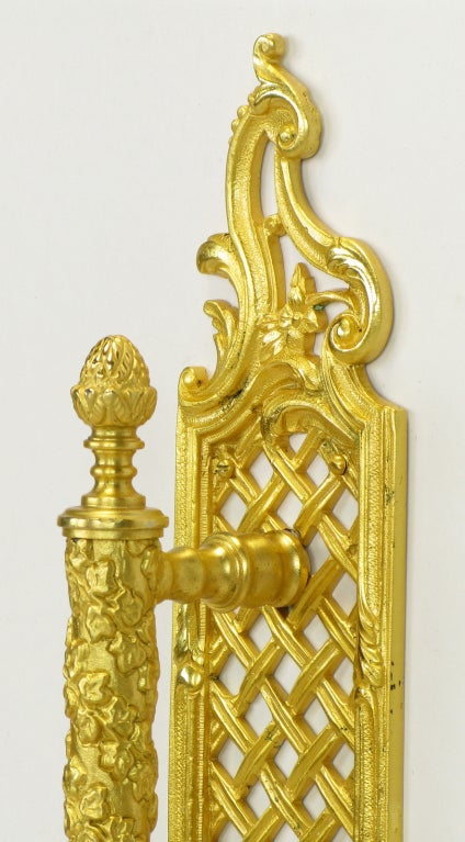 Vintage Sherle Wagner Gold Plated Bronze Door Pulls