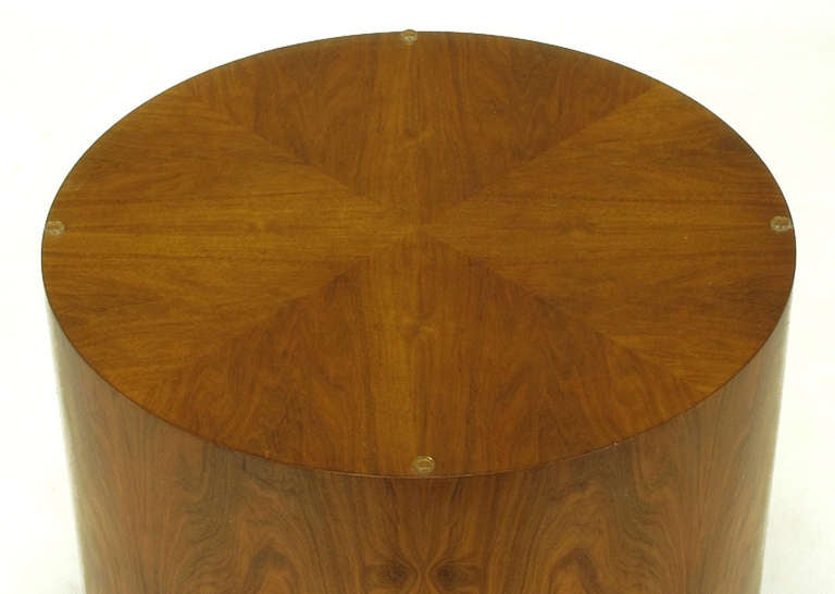 Highly Figured Walnut Pedestal Coffee Table For Sale 2