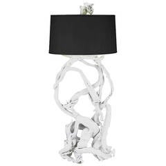 Driftwood Floor Lamp in White Lacquer 12
