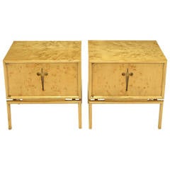 Pair of Swedish Karelian Birch Night Stands