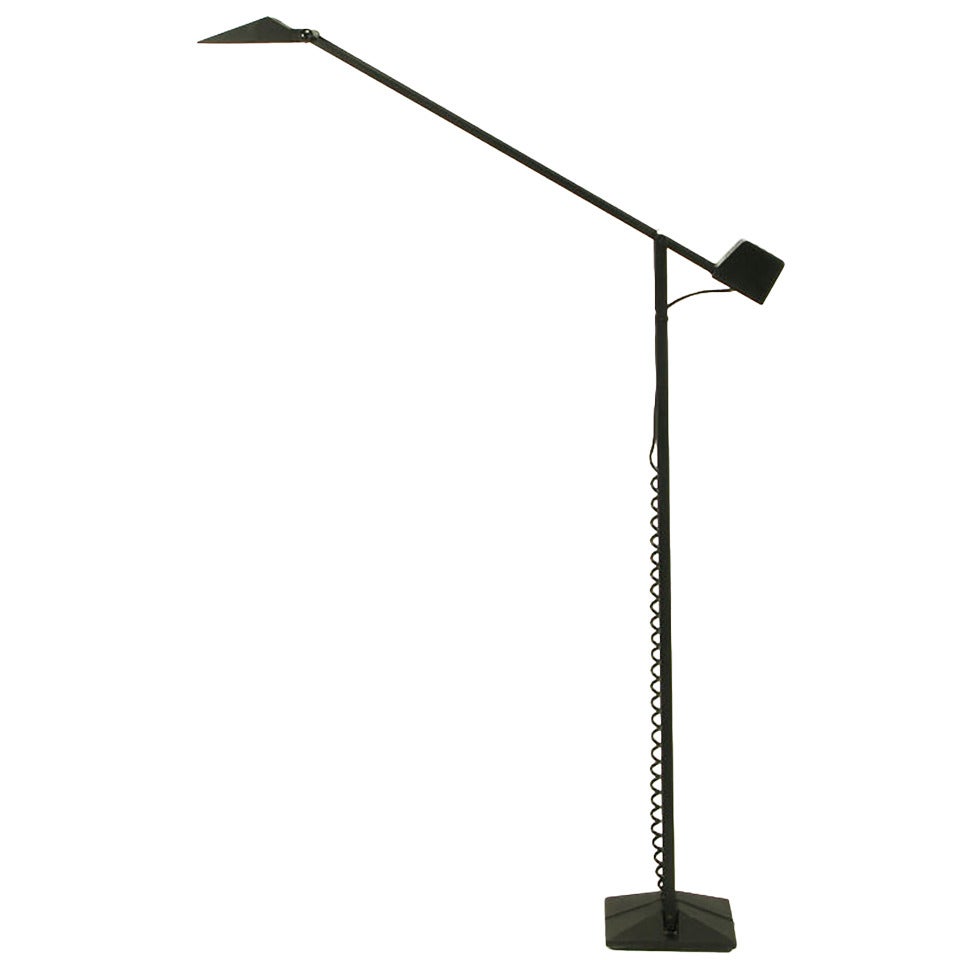 Black Cast Iron and Steel Articulated Floor Lamp by Artup