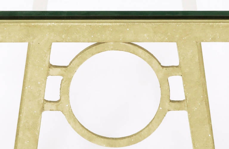 Konsolentisch aus strukturiertem Eisen in Elfenbein, Art Deco-Revival (20. Jahrhundert) im Angebot