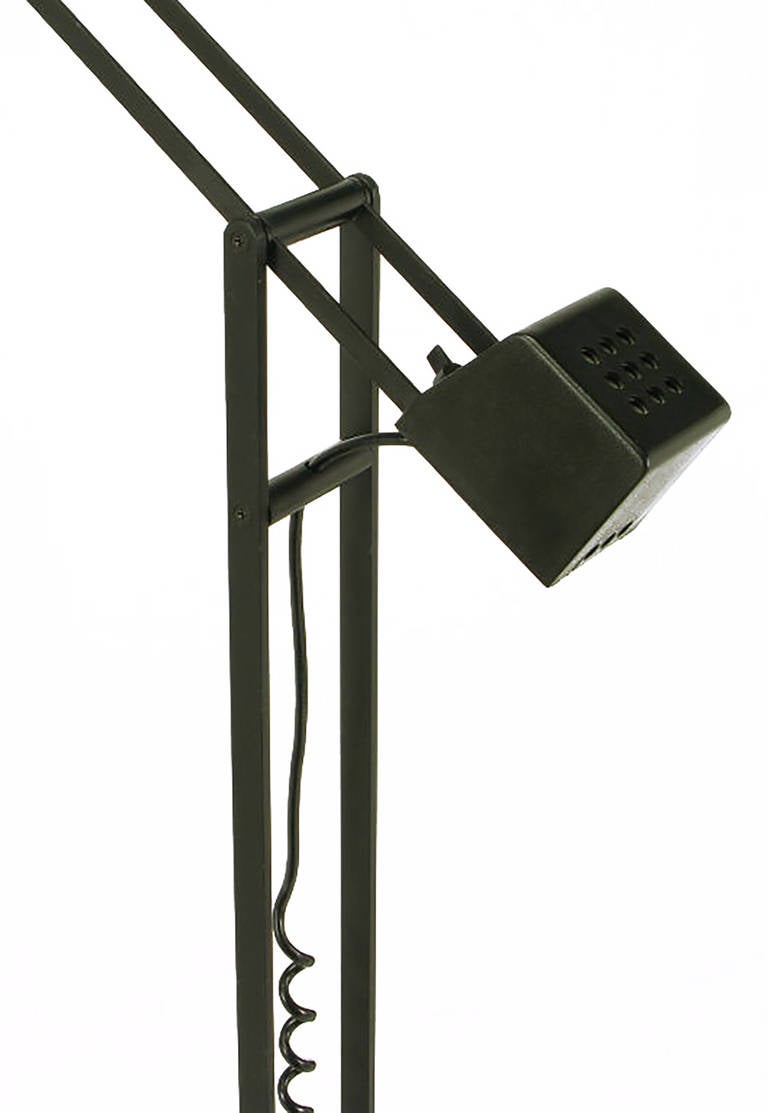 Post-Modern Black Cast Iron and Steel Articulated Floor Lamp by Artup