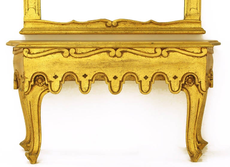 La Barge Italian Gilt Wood Pier Mirror and Table with Integral Jardiniere 1