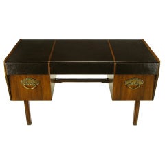 Bert England Persian Walnut & Leather Desk For John Widdicomb