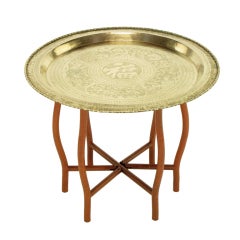 Folding Brass Charger Tray Table