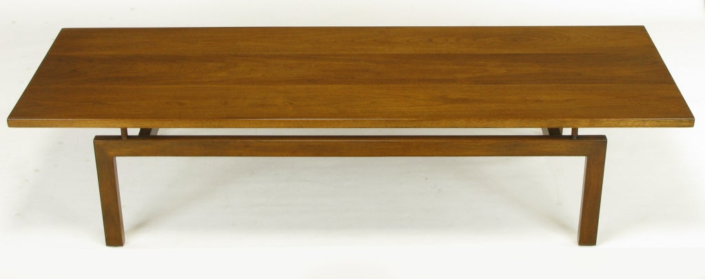 Mid-20th Century Floating Top Walnut Coffee Table