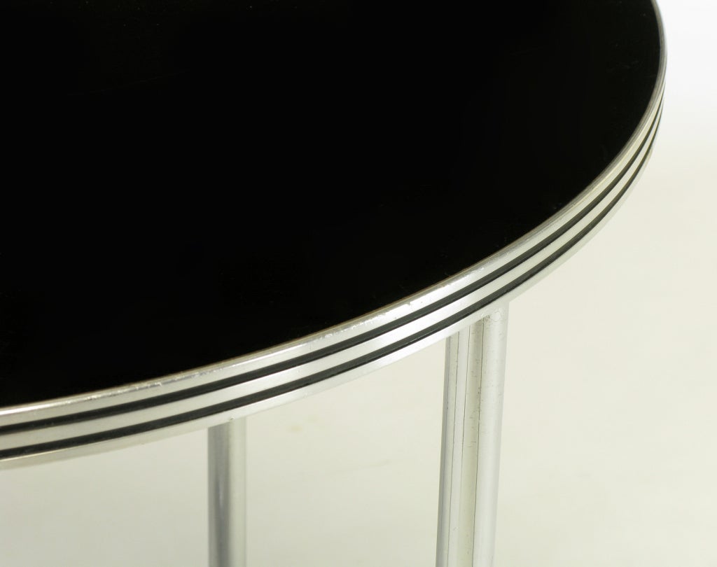Wolfgang Hoffmann Art Deco Chrome & Black Micarta Center Table In Good Condition In Chicago, IL