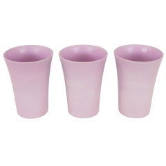 Vintage Set Three Scheurich Ceramic Matte Glazed Lavender Flower Pots