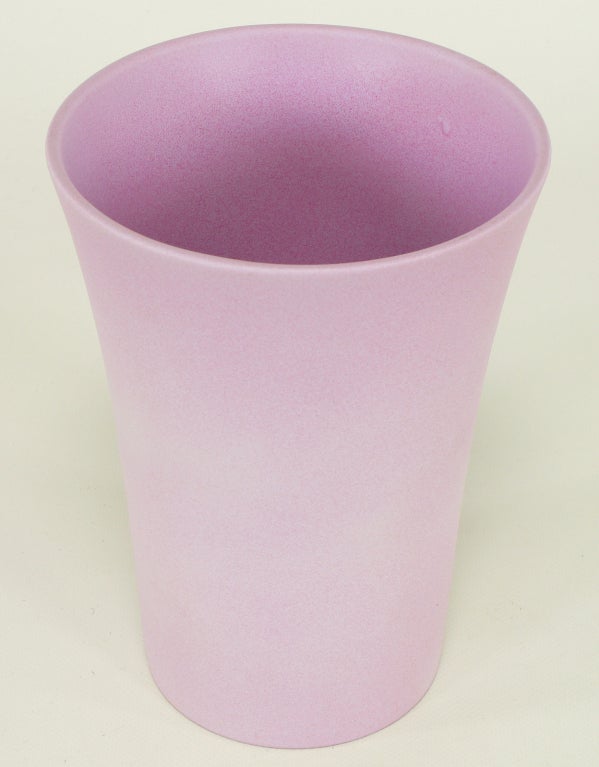 Set Three Scheurich Ceramic Matte Glazed Lavender Vases 1