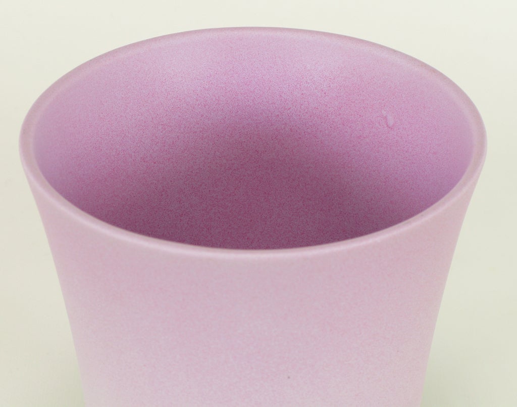 Set Three Scheurich Ceramic Matte Glazed Lavender Vases 2