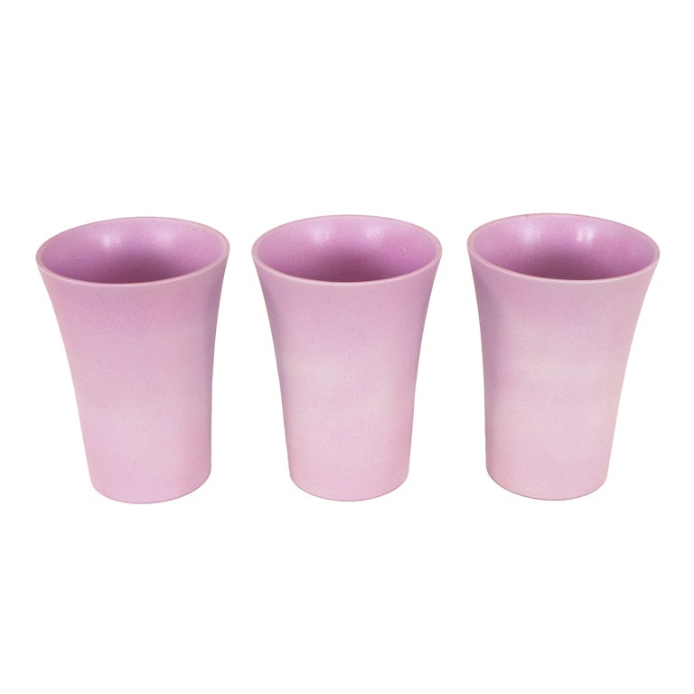 Set Three Scheurich Ceramic Matte Glazed Lavender Vases