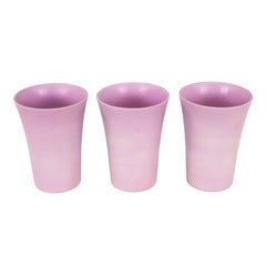 Vintage Set Three Scheurich Ceramic Matte Glazed Lavender Vases