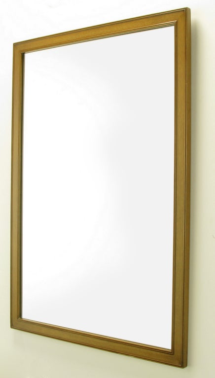 American Parcel Gilt & Beaded Bleached Walnut Mirror For Sale
