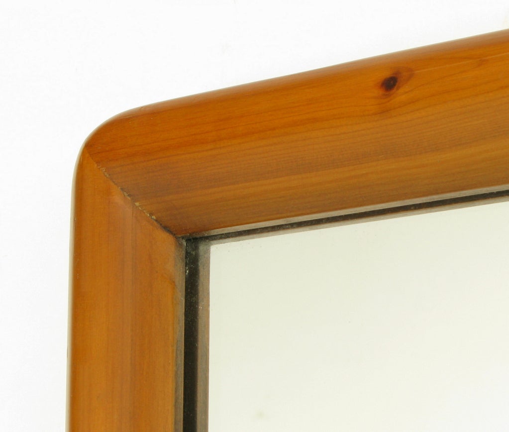 American Franklin Shockey Rustic Modern Heart Pine Mirror For Sale