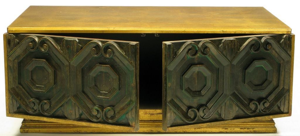 Phyllis Morris Gilt And Bronze Finish Low Cabinet/Table