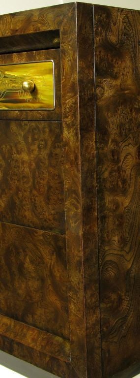 Late 20th Century Mastercraft Burl and Acid Etched Brass Dresser