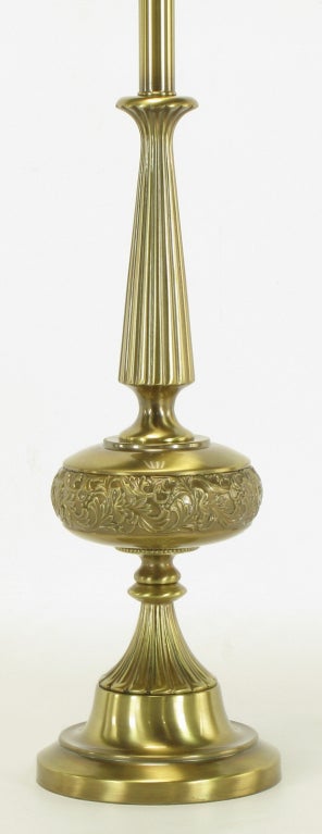 Elegant Rembrandt Brushed Brass Table, Rembrandt Brass Table Lamp