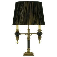 Chapman Brass & Black Lacquer Empire Style Table Lamp