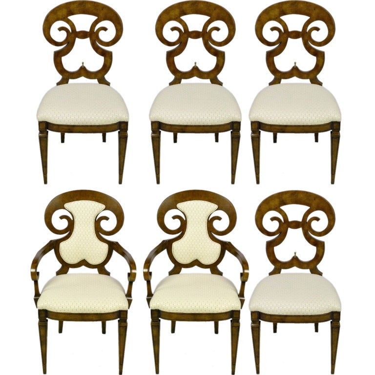 Six William Doezema Biedermeier Dining Chairs for Mastercraft