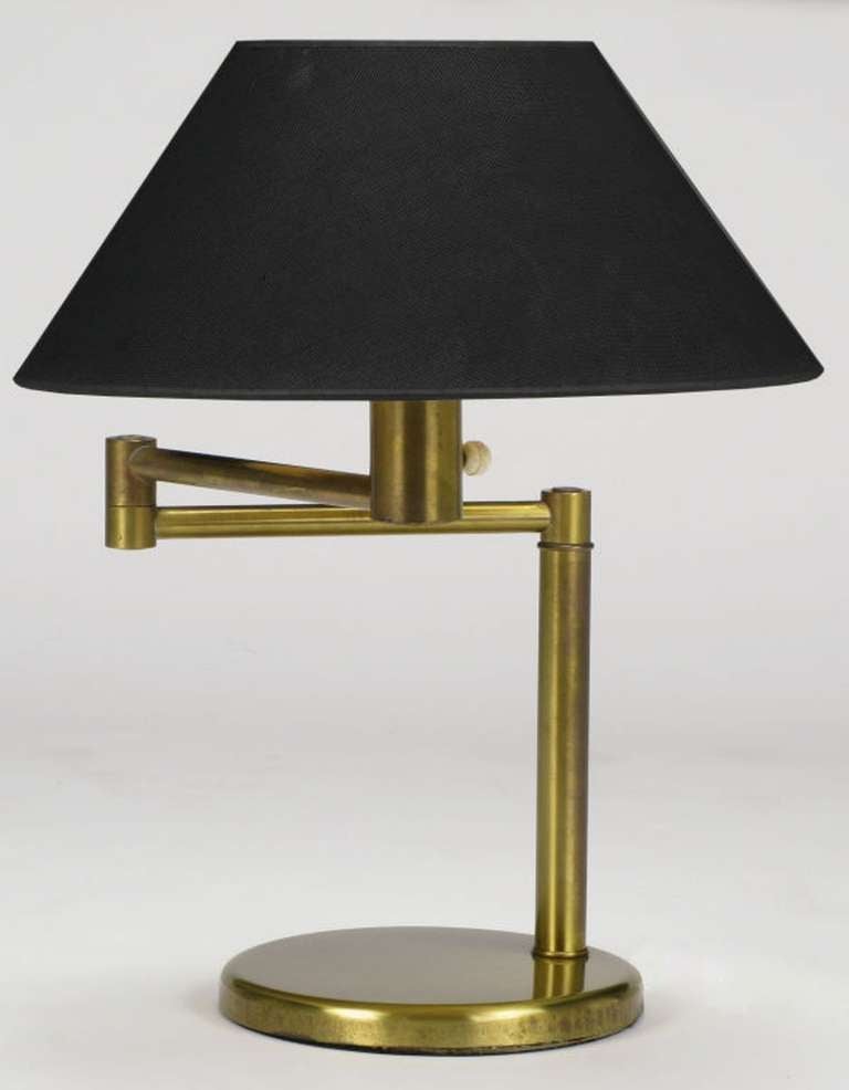 vintage brass swing arm table lamp
