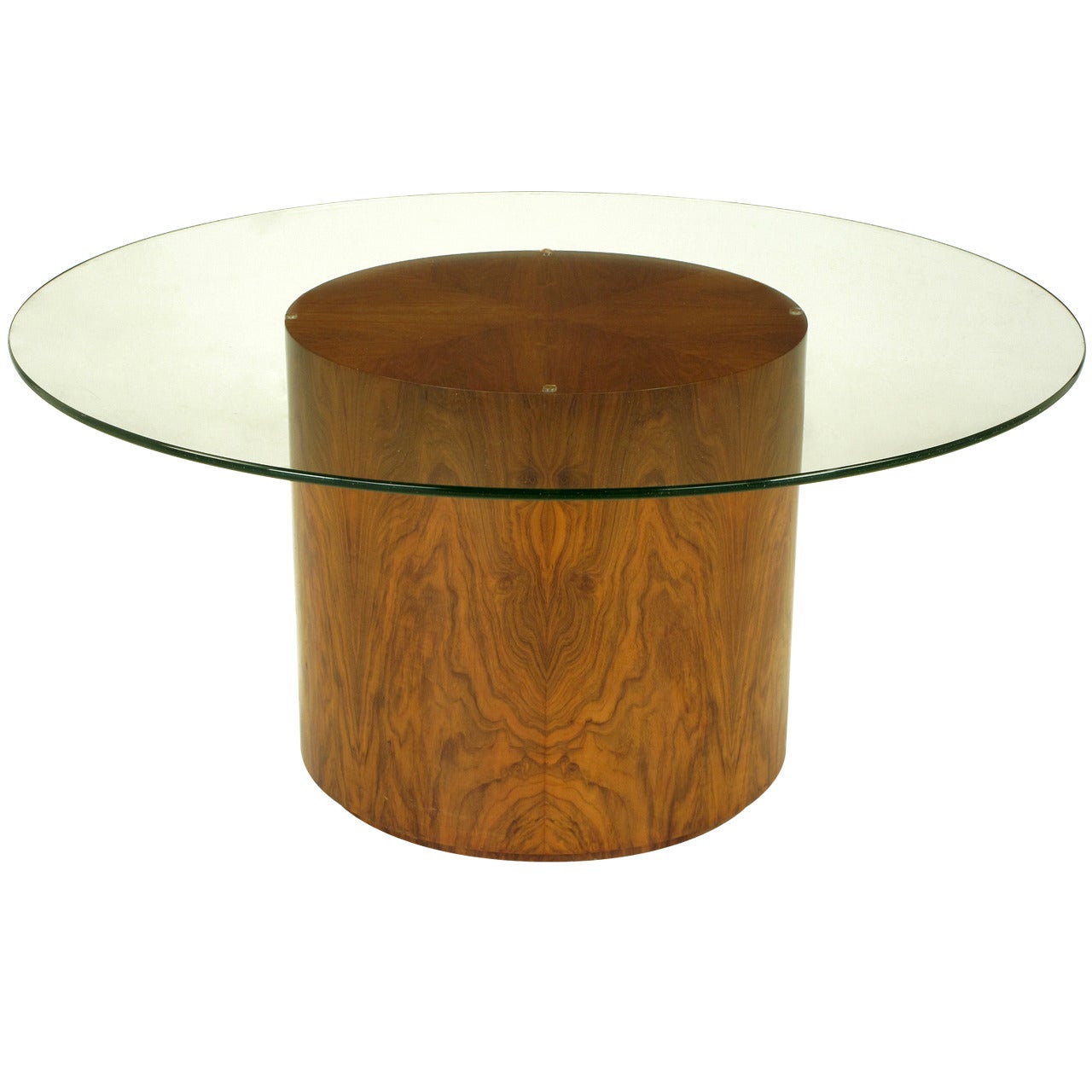 Highly Figured Walnut Pedestal Coffee Table For Sale