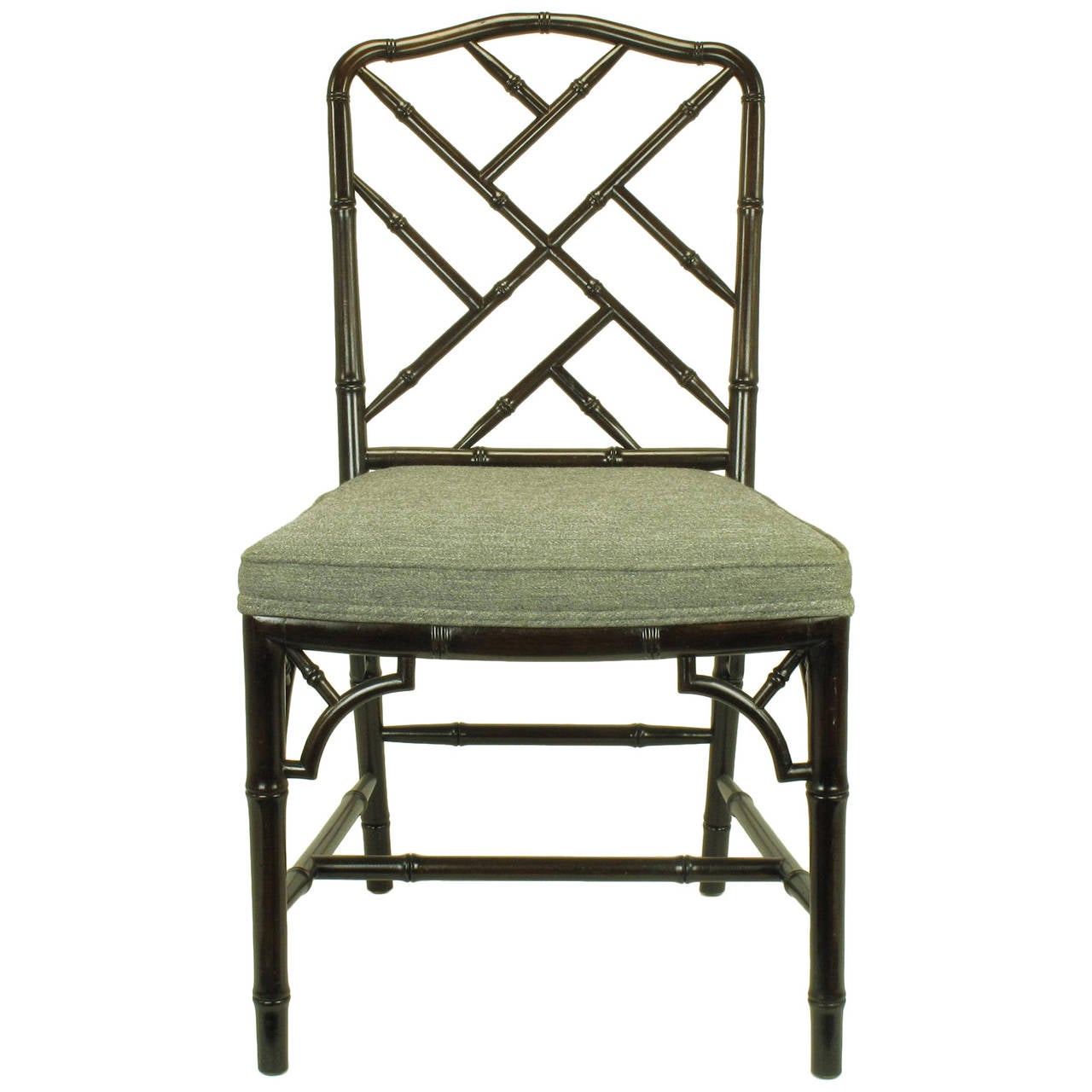 Dark Walnut Chinese Chippendale Faux Bamboo Desk Chair At 1stdibs Dark Walnut Chinese Chippendale Faux Bamboo Desk Chair For