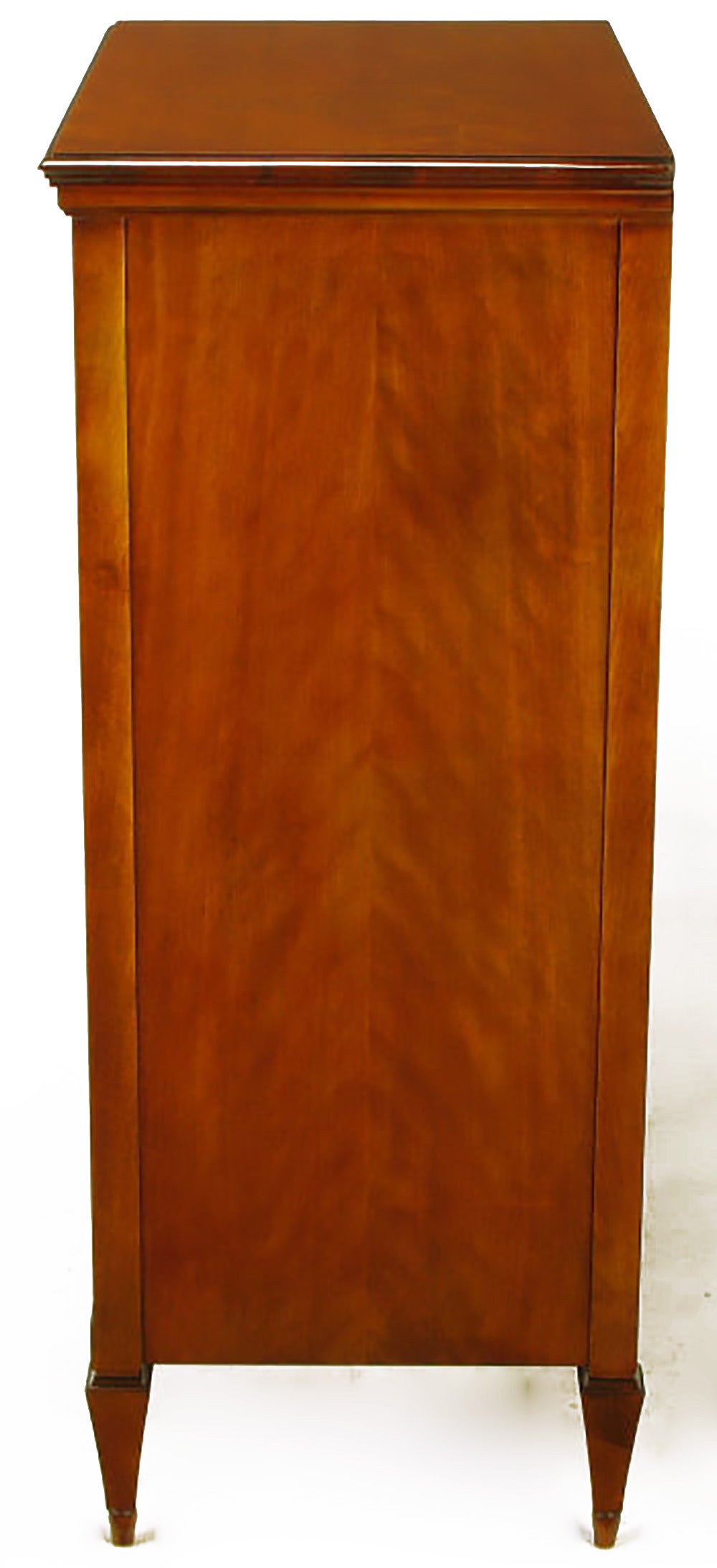 Mahogany Tall Chest with Trompe L'oeil Neoclassical Marquetry In Good Condition In Chicago, IL