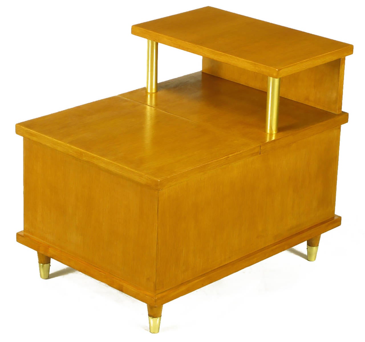 American Pair of Two-Tier End Tables with Cedar-Lined Storage