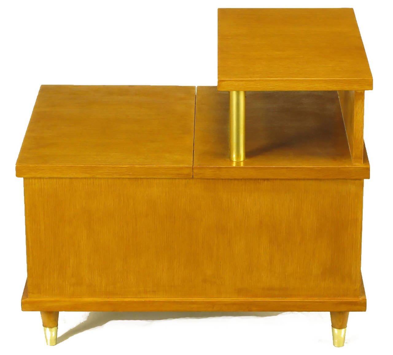 Pair of Two-Tier End Tables with Cedar-Lined Storage In Good Condition In Chicago, IL
