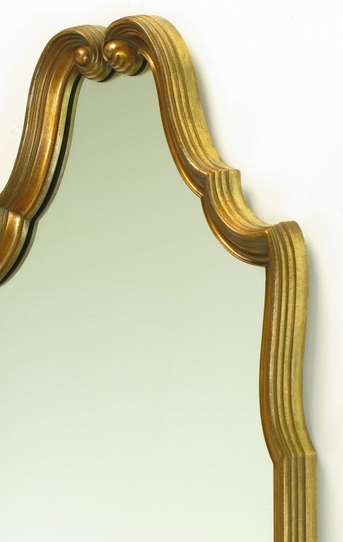 Double Flourish Gilt Resin Wall Mirror 1