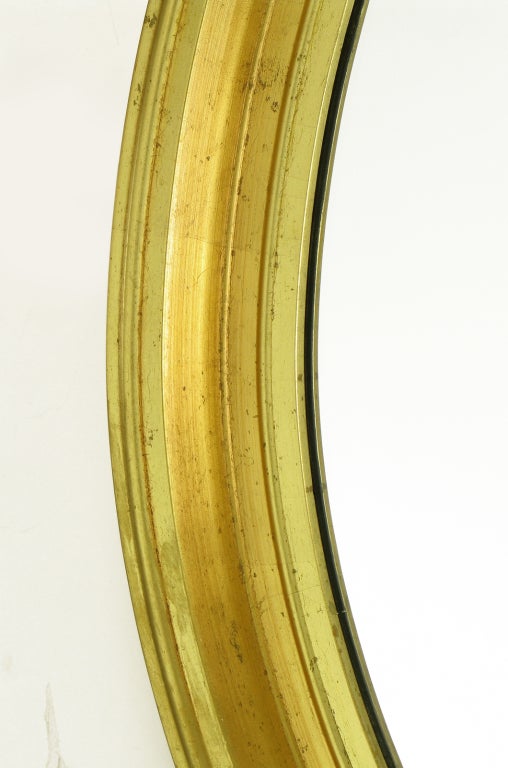 Foglia d’oro Specchio da parete ovale dorato chiaro e scuro in vendita