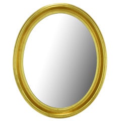 Oval Light and Dark Gilded Wall Mirror