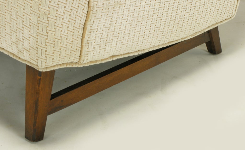 Pair 1960s High Back Ivory Velvet Lounge Chairs at 1stDibs