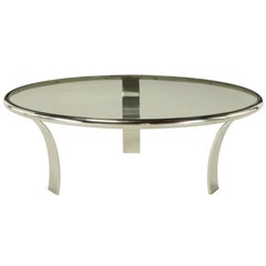 Gardner Leaver for Steelcase Chrome and Glass Coffee Table