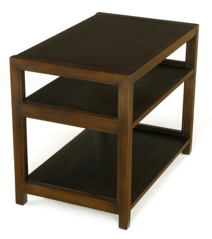 Dark Ribbon Mahogany Three Tier End Table