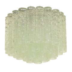 Custom Designed Flush Mount Murano Glass Chandelier