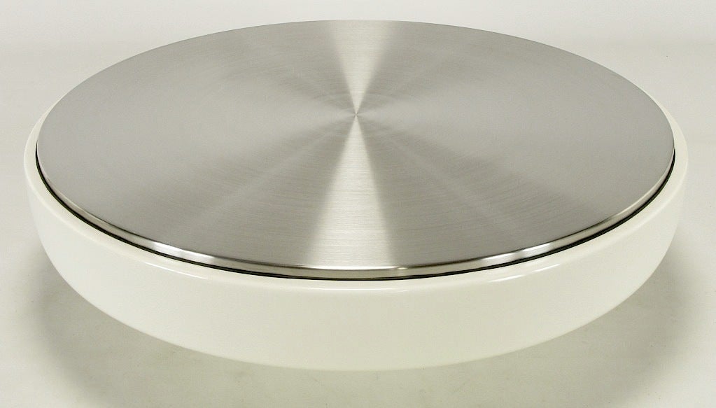 round stainless steel coffee table