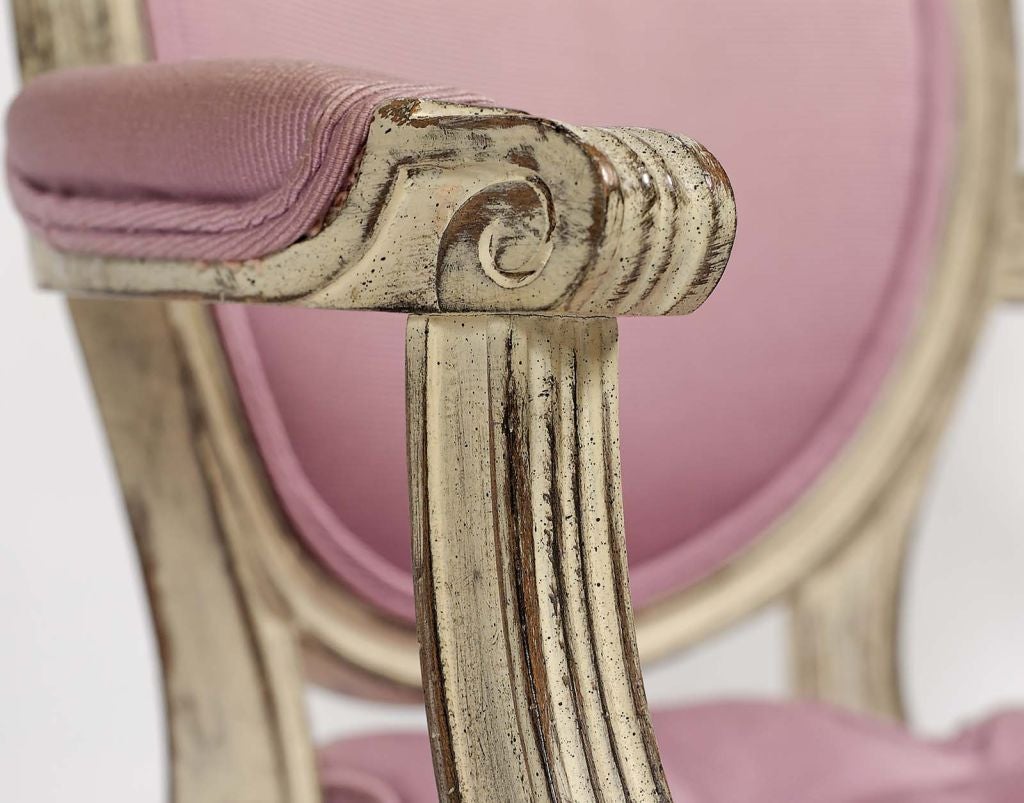 Incredible Pair 1960s Louis XVI Style Arm Chairs 2