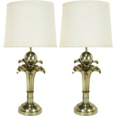 Pair of Stylized Palm Table Lamps
