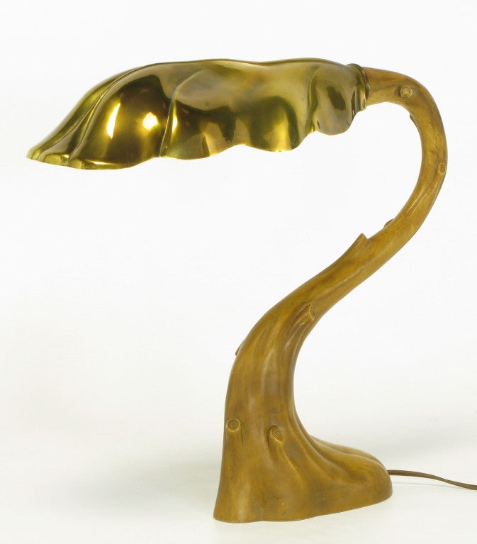 American Chapman Lighting Art Nouveau Tree Form Desk Lamp.