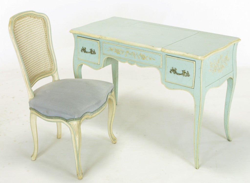 blue vanity table