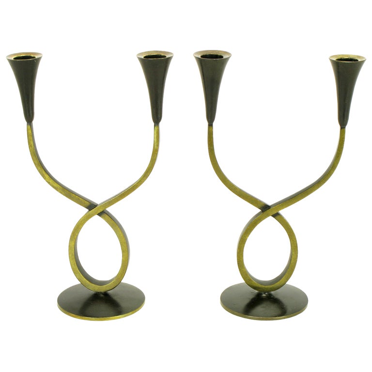 Rena Rosenthal Brass Double Arm Candelabra