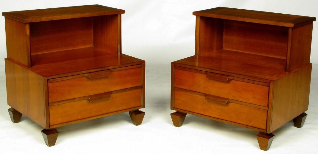 American Pair Tomlinson Rock Maple Nightstands
