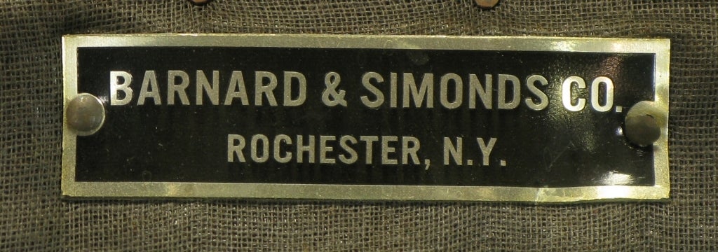 Pair Barnard & Simonds Blue Leather & Mahogany Arm Chairs 3