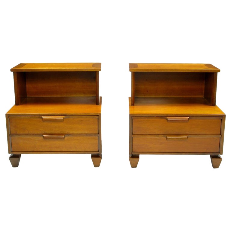 Pair Tomlinson Rock Maple Nightstands