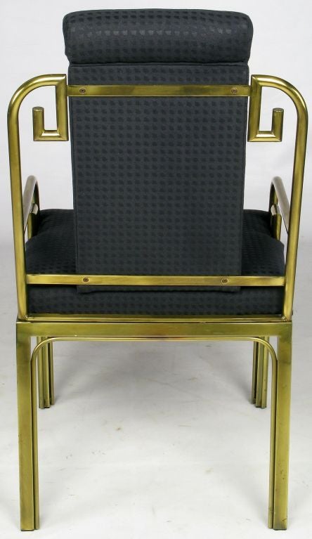 Set Of Six Mastercraft Greek Key Design Brass Dining Chairs 1