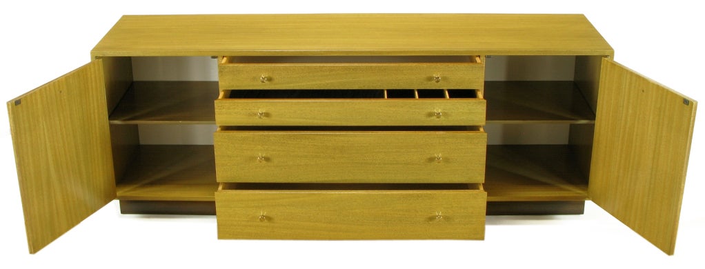 Harvey Probber Bleached Ribbon Mahogany Long Cabinet