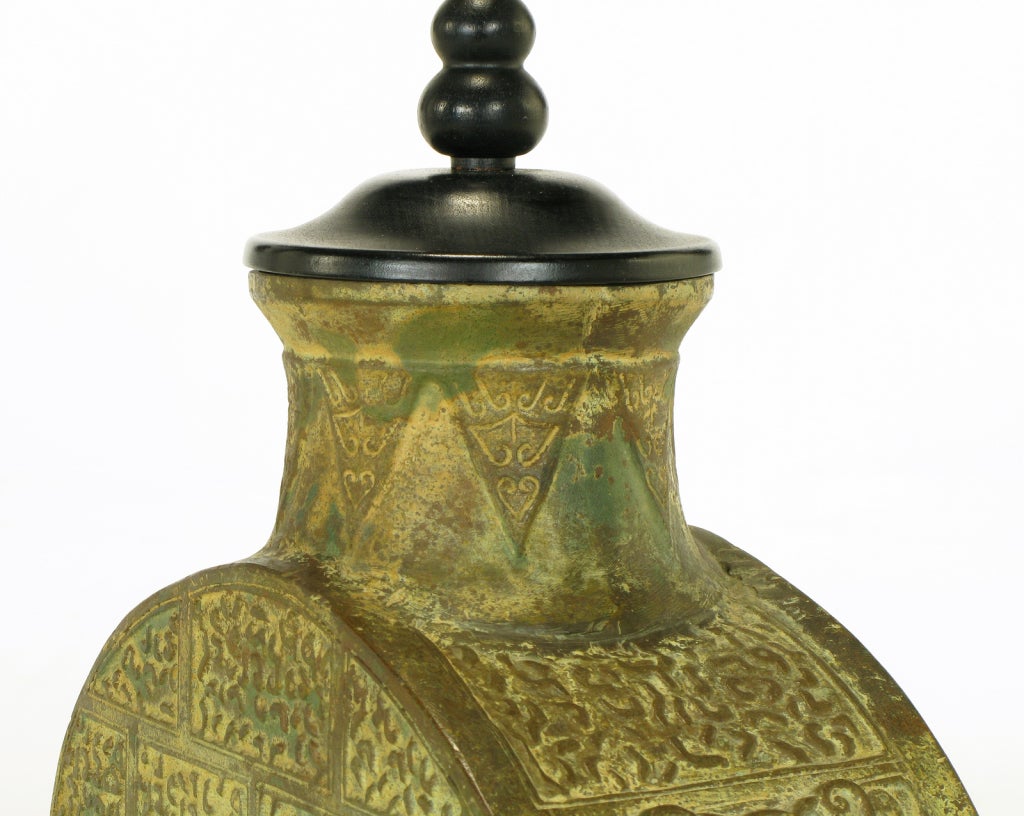 Pair Monumental Bronze Chinese Urn Table Lamps 4