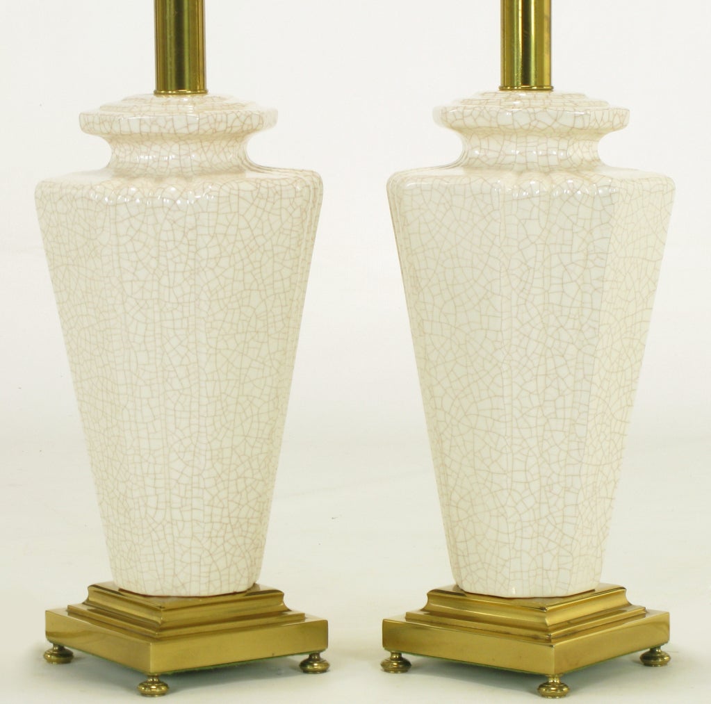 Late 20th Century Pair Rembrandt Art Deco Pottery Lamps